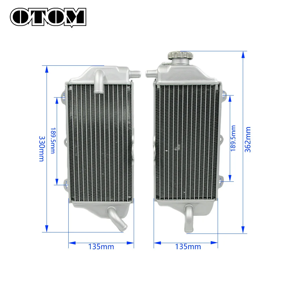 OTOM 2 Row Aluminum Radiator For YAMAHA YZF250 YZ250F YZ 250F Aftermarket Motorcycle Part Engine Oil Cooler Water Tank 2010-2013