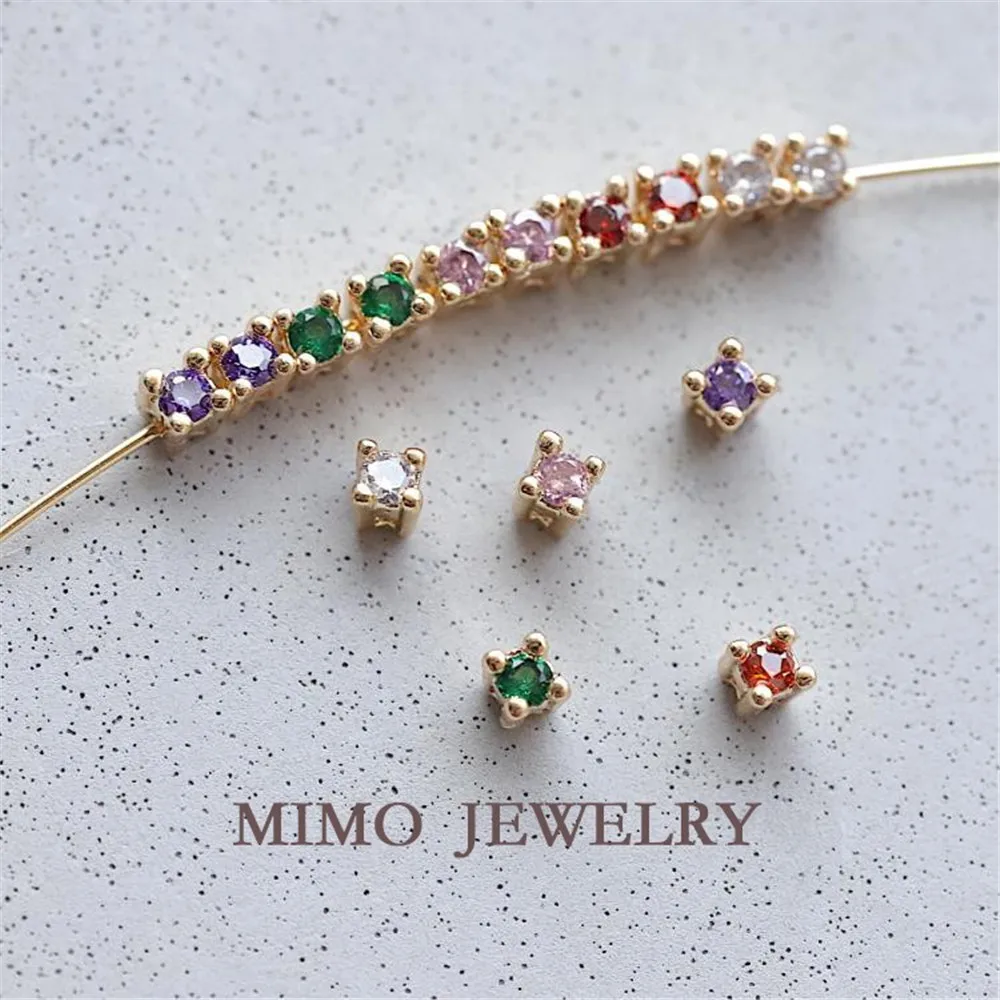 

Color copper plated gold mini diamond three-dimensional color zircon claw drill beads DIY manual accessories