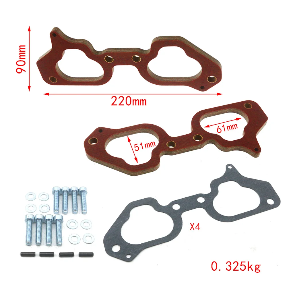 8mm Thick Phenolic Spacer Pair for 02-14 Subaru WRX / 04-15 STi / 05-12 Intake Manifold - Air Intake Performance Accessories