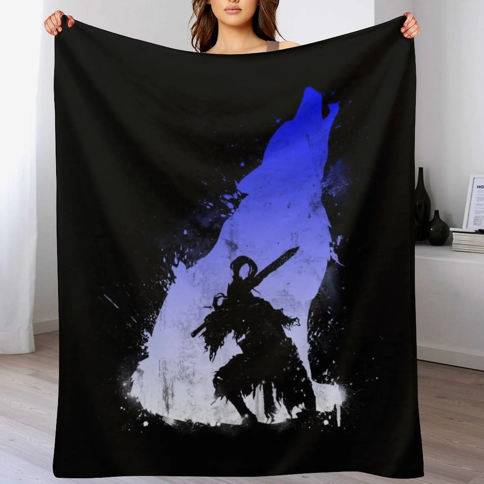 The Walker of Abyss (Version Blue/White) Throw Blanket cosplay anime Polar Blankets