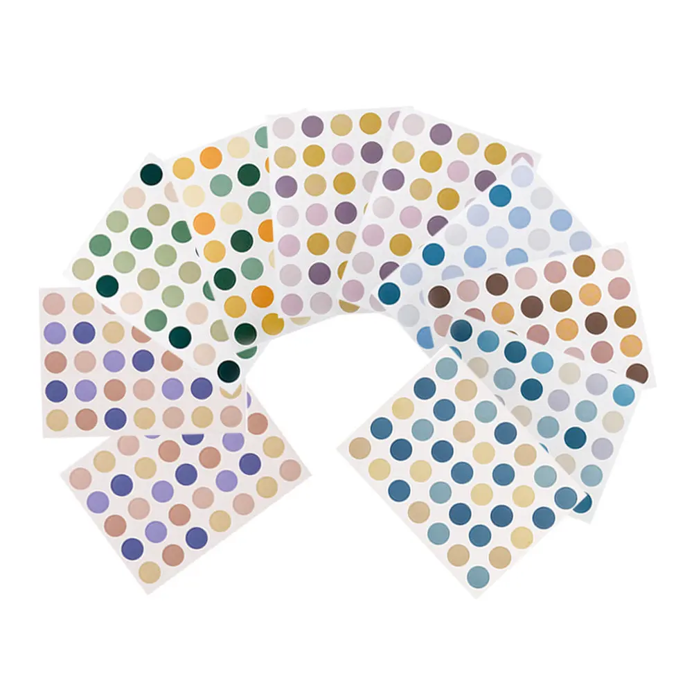 20Sheets Translucent Color Dot Stickers Coding Labels for Organizer Notebook Diary DIY Scrapbook Self-Adhesive Decorative Seal