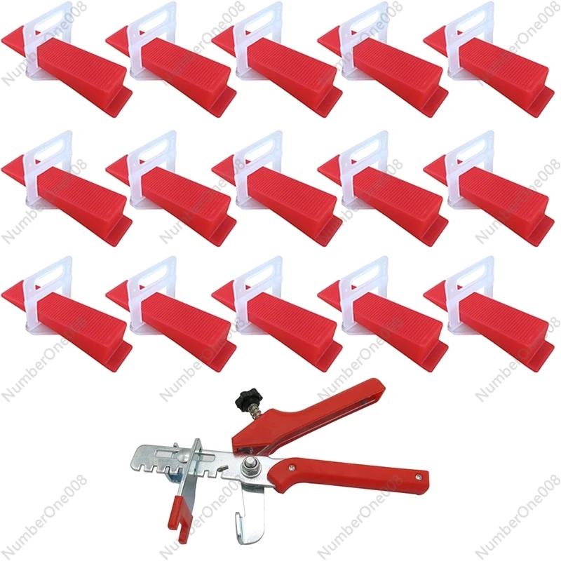 

401Pcs Tile Leveling System 2mm 300Pcs Clips+100Pcs Wedges +1Piece Plier Plastic Tiling Tools Tile Spacer