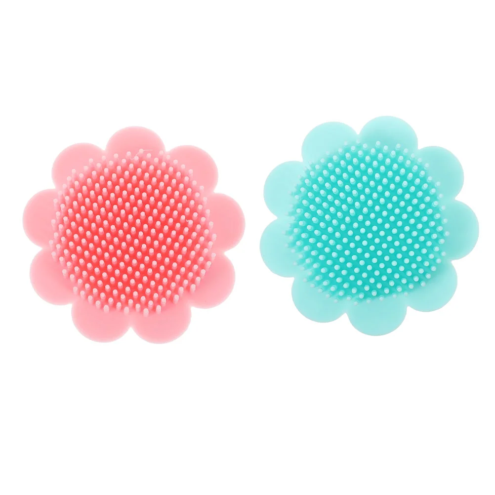 

2 Pcs Silicone Shampoo Brush Bath Cleaning Portable Baby Hair Scalp Massager Bathing Accessory Silica Gel Scrubber