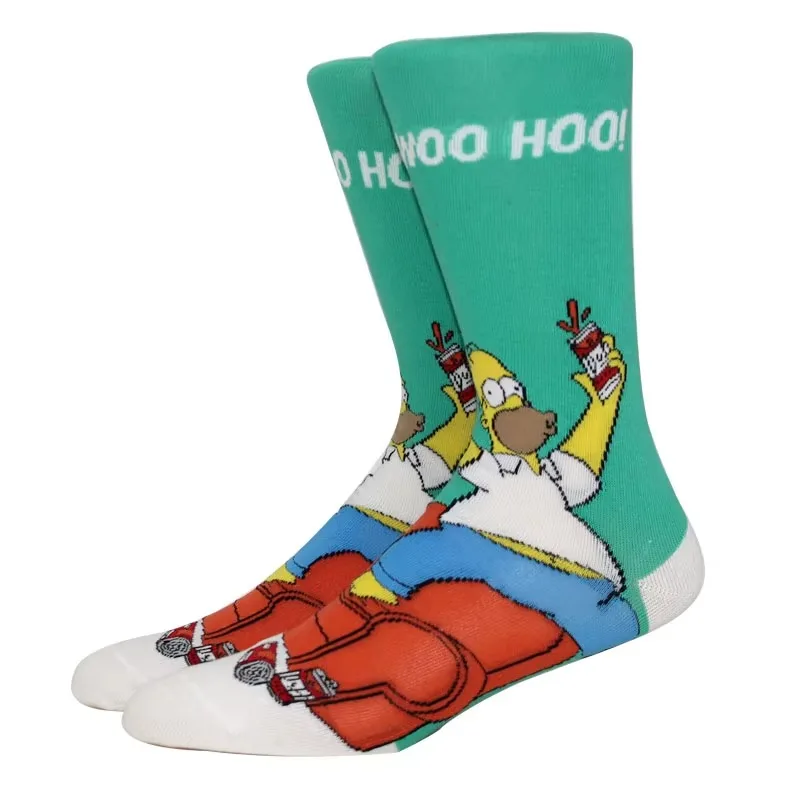 5 أزواج جديد وصول أنيمي النساء الرجال الجوارب الجوارب الطويلة الرجال الركبة عالية تأثيري العجل جورب الكبار شخصية الهيب هوب جورب حجم 36-44 #6