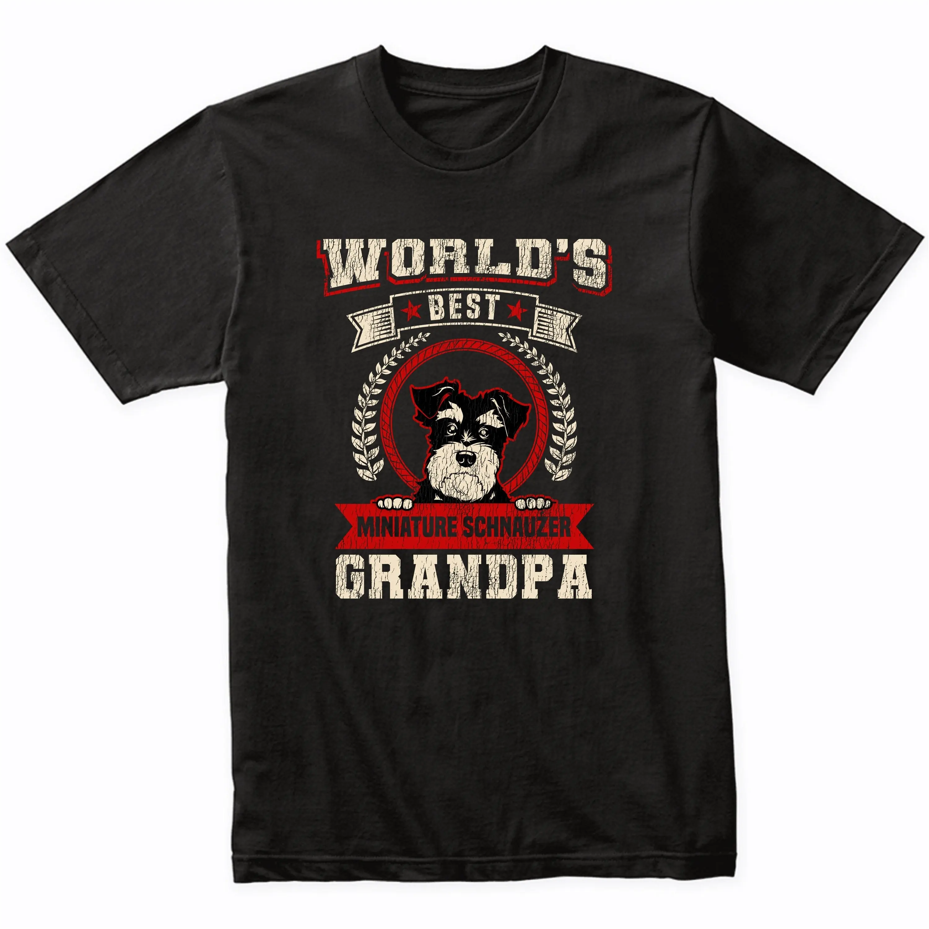 World's Best Miniature Schnauzer Grandpa Dog Breed T Shirt