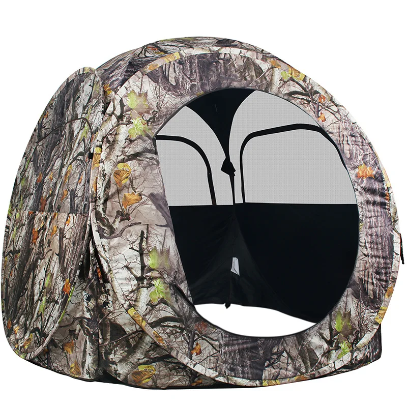 Spherical Pop Up Camo Tent Fiberglass Rod See Through Window Four Season Waterproof 1-2 Person Outdoor Conceal Shelter