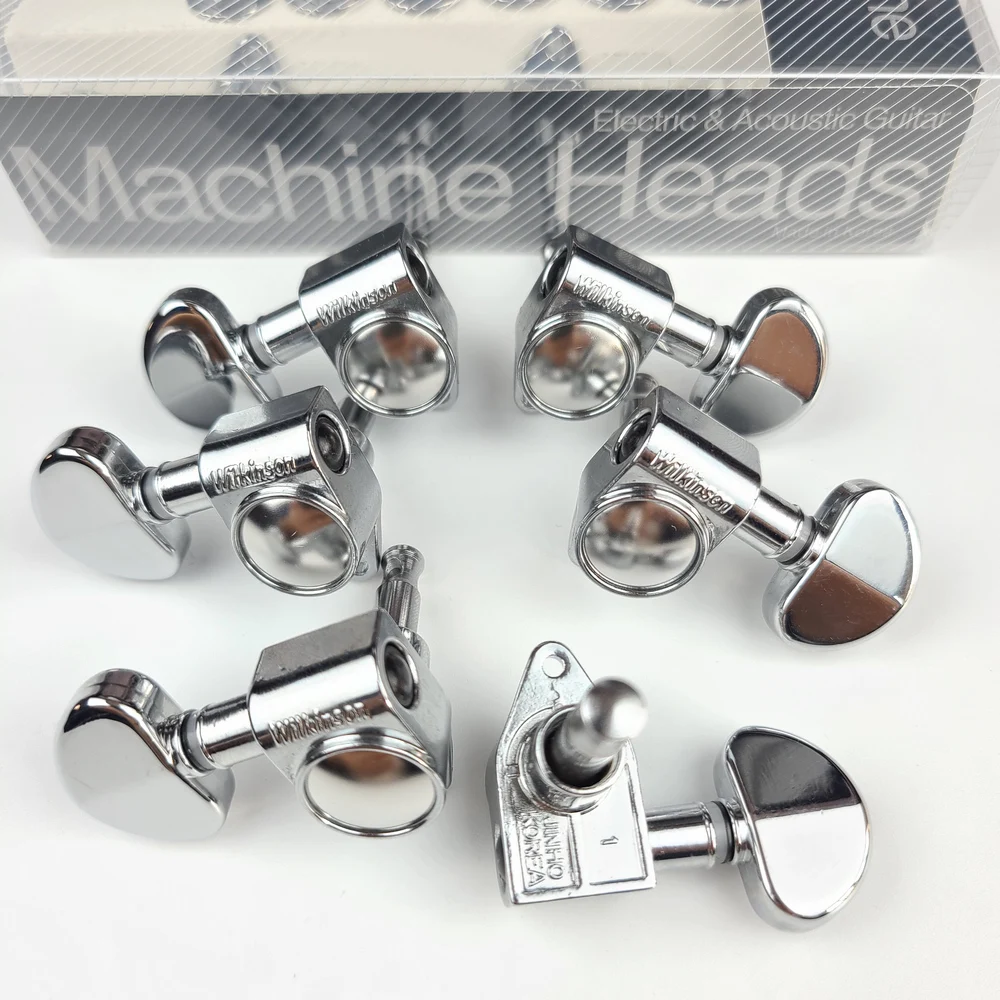 Wilkinson  Tuning Keys Pegs 19:1 Guitar Machine Heads Tuners For Les Paul LP SG Electric or Acoustic Guitar WJ303 Chrome Silver