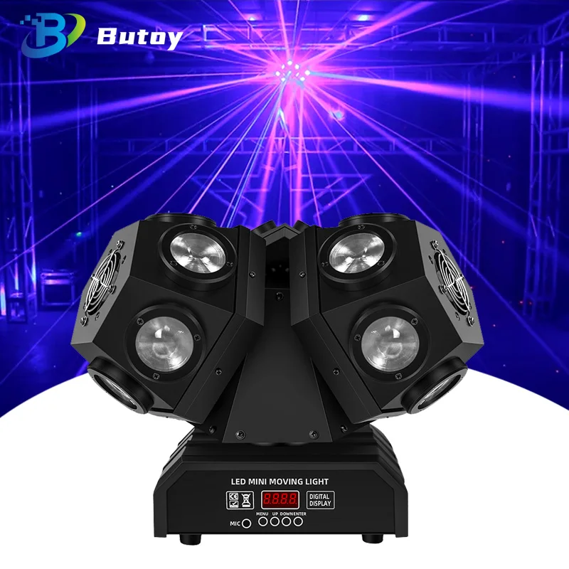 Three Head Beam Shaking Head Lamp KTV Banquet Hall Bar Lamp Dance Table Lamp Disco Dance Hall Three Arm Rotating Laser