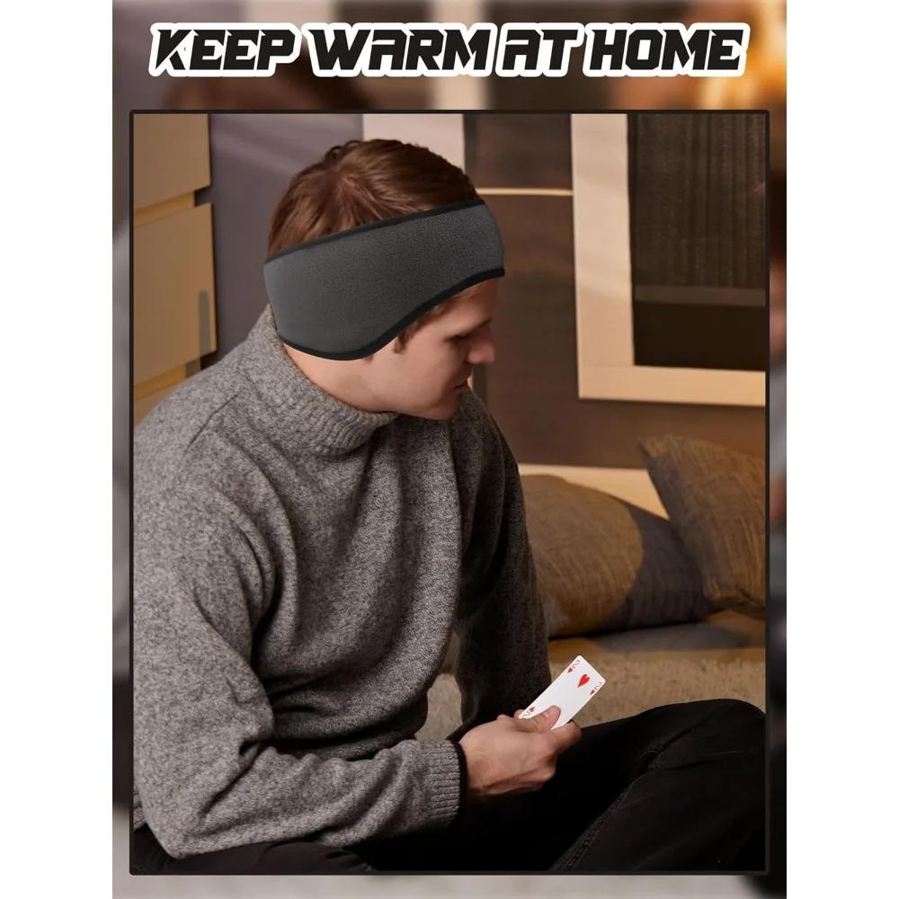 3 عبوات من عصابات الرأس لتدفئة الأذن من الصوف للرجال والنساء - أغطية شتوية للطقس البارد للجري والتزلج وركوب الدراجات #4