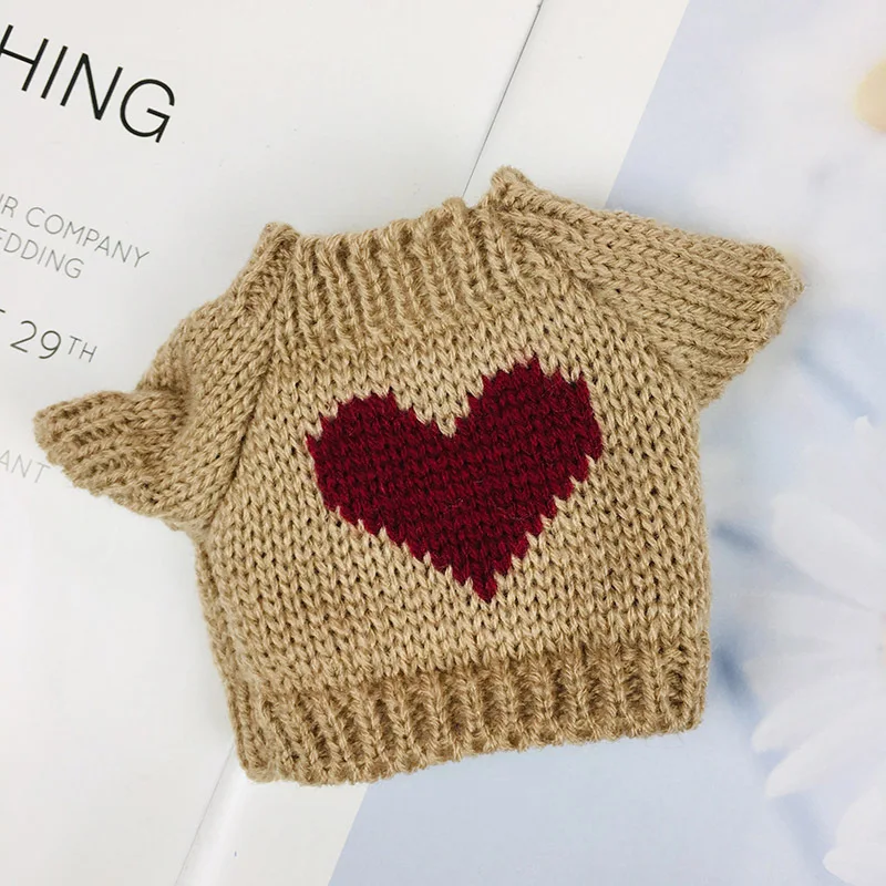 Suitable for 20cm Plush Bear Doll Clothes New Hot-selling Sweaters Simple and Versatile Striped Tops Cartoon Pattern Sweaters