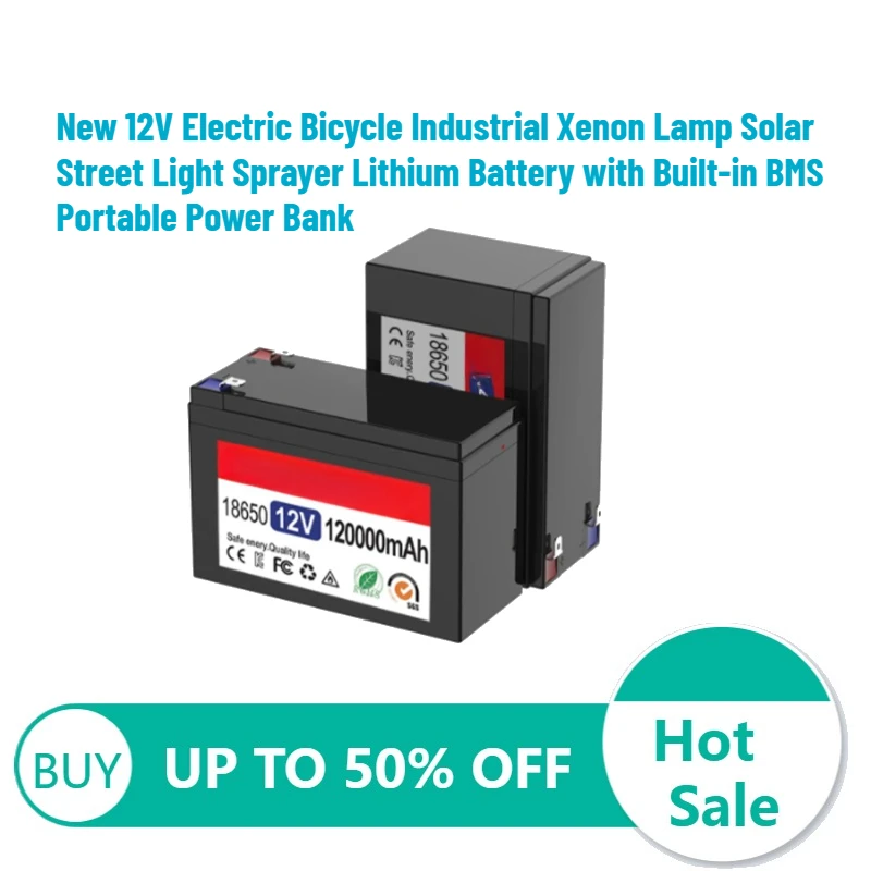 New 12V Electric Bicycle Industrial Xenon Lamp Solar Street Light Sprayer Lithium Battery with Built-in BMS Portable Power Bank