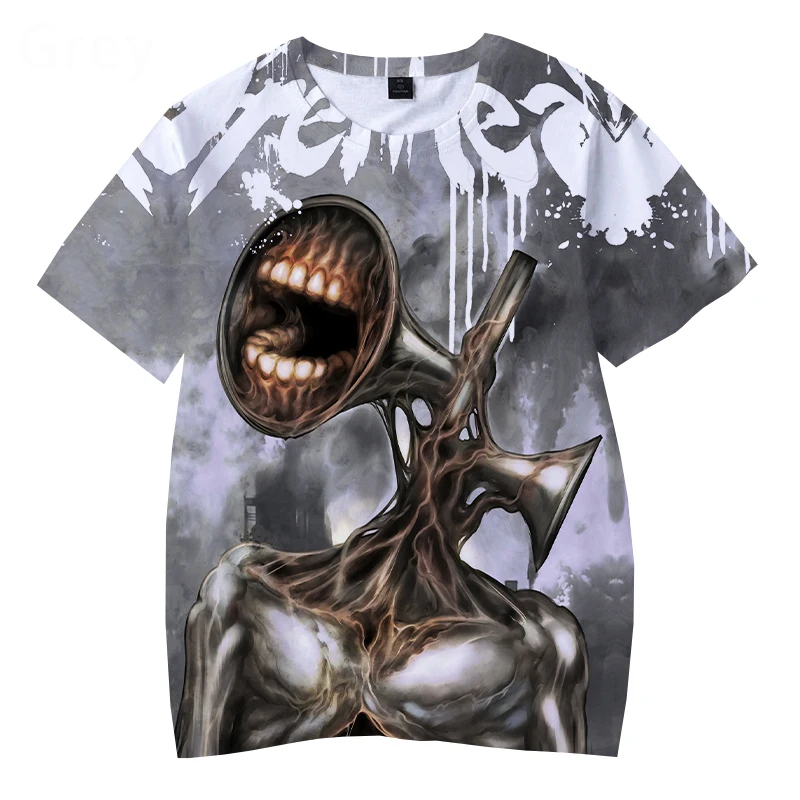 New Fashion Siren Head 3d Print T Shirt For Boys Girl Casual Short Sleeve Horror Game Tee Harajuku Streetwear Cool Oversized Top