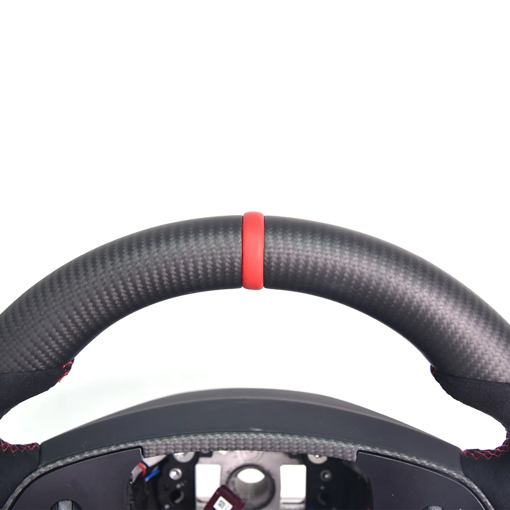 Suitable for Tesla Refreshed Model 3 Modified Carbon Fiber Steering Wheel Assembly Suede Perforated Leather Customized Upgrade