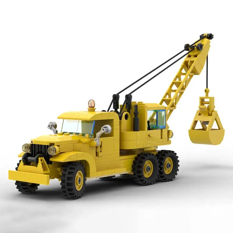 Vintage Kran Lkw Motor Modell MOC Bausteine Technologie Ziegel Spielzeug Für Erwachsene Weihnachten Geschenke