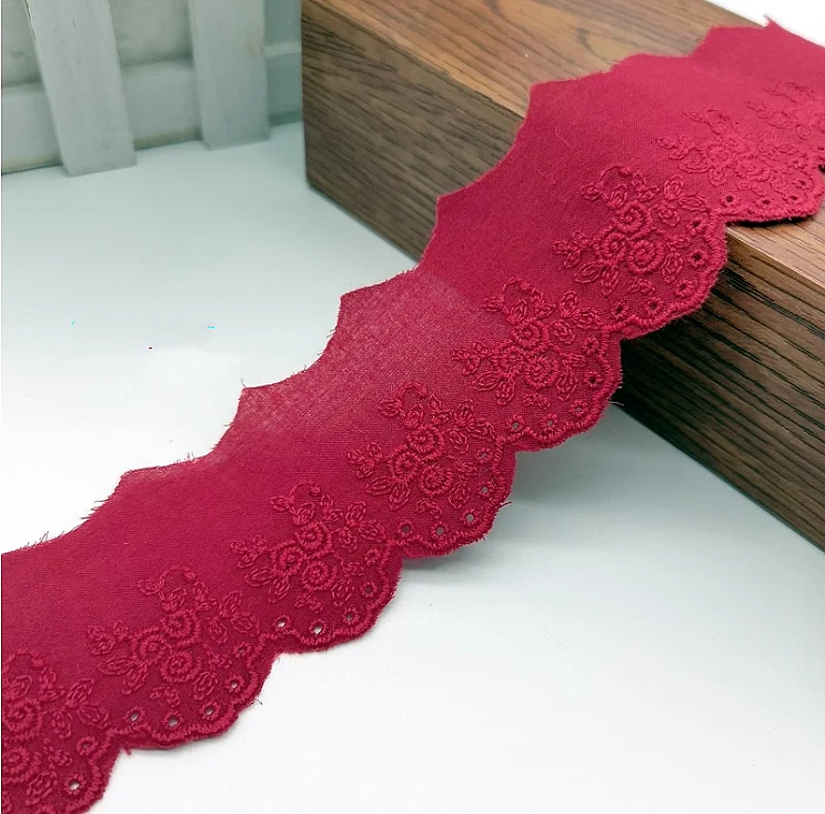 14Yards/Lot.5Cm Pure Cotton Rose Lace Fabric,Soft Baby Clothing Accessories,Handmade DIY Sewing Lace Trim