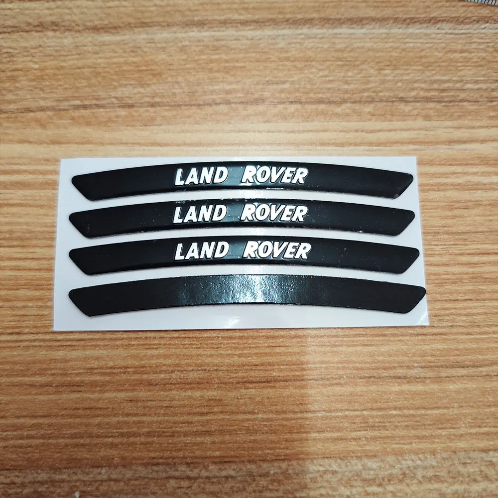 4pcs Car Wheel Eyebrow Sticker Car Rims Hub Trims Labels For Land Rover Range Rover LR3 LR4 L322 L405 Evoque Velar Discovery