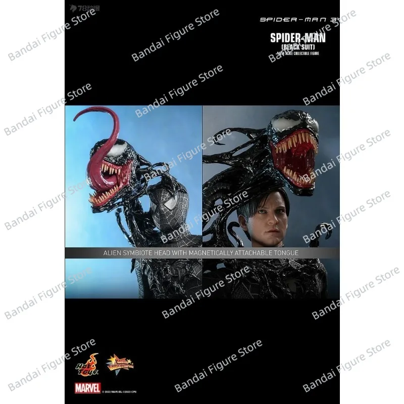 

HotToys HT 1/6 MMS727 MMS727B Speical Version Spider-Man Black Suit Movable Action Figure 12" Full Set Tobey Super Hero Soldier