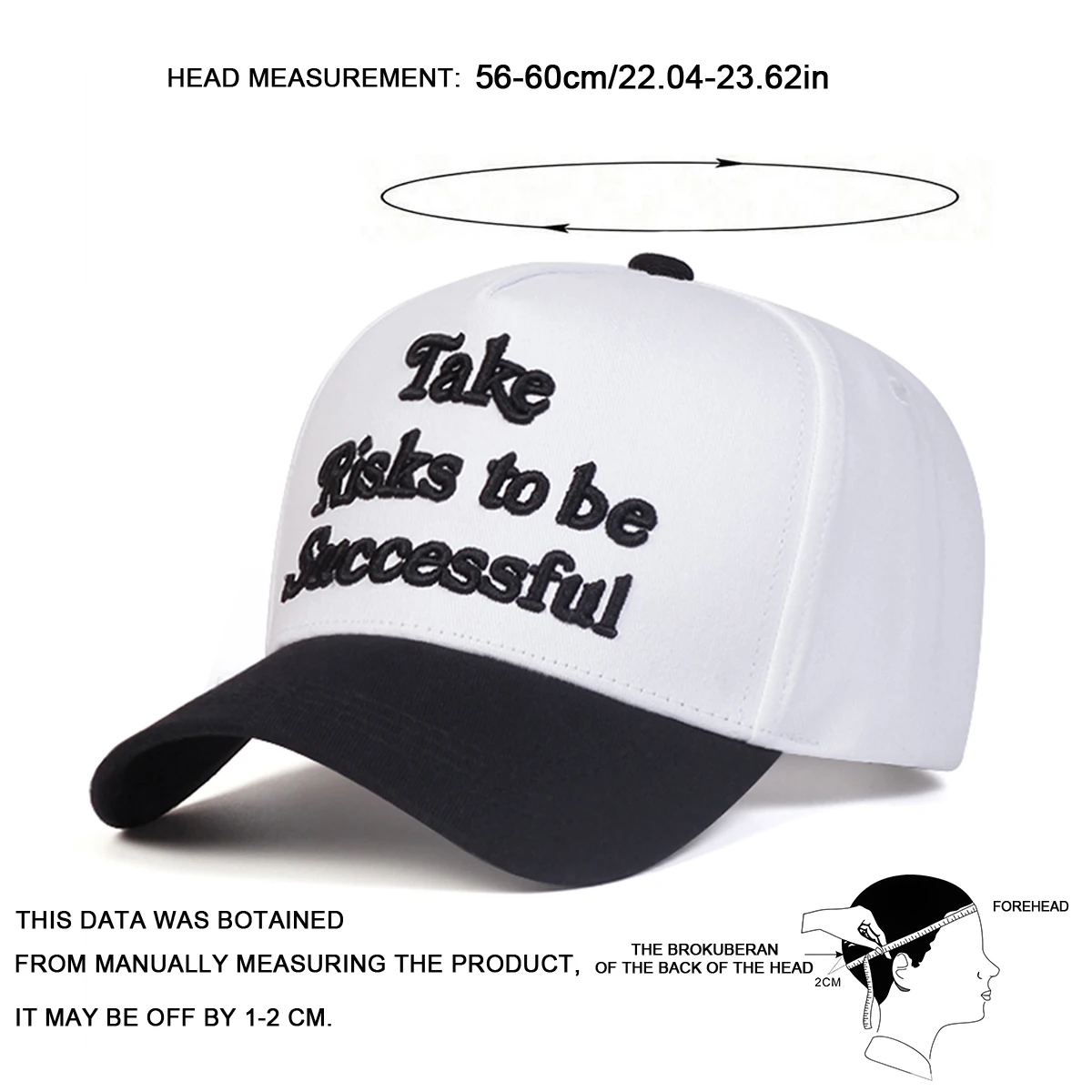 Unisex Take Risks To Be Successful Embroidery Baseball Caps Spring Autumn Outdoor Adjustable Casual Hats Sunscreen Hat