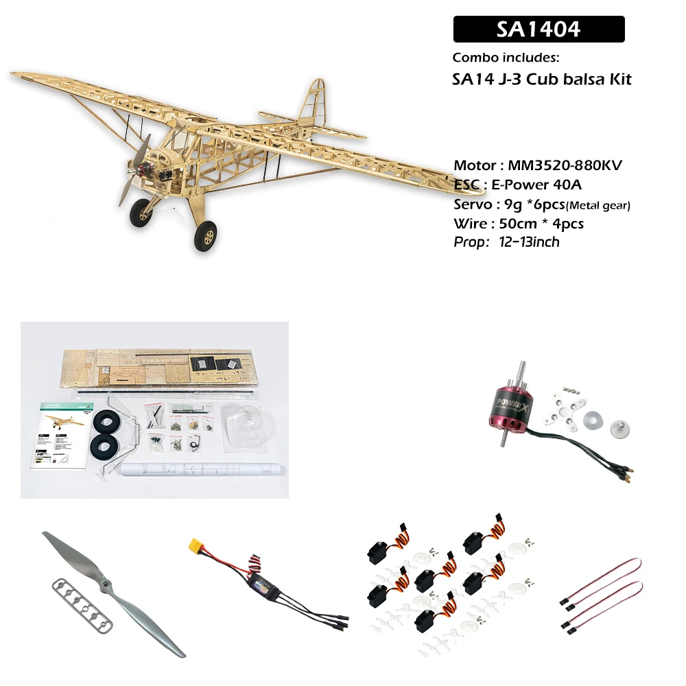DW Hobby SA14 J3 Cub 2M Balsa-Bausatz – 79 Zoll klassisches lasergeschnittenes RC-Flugzeug aus Holz – Detail 27