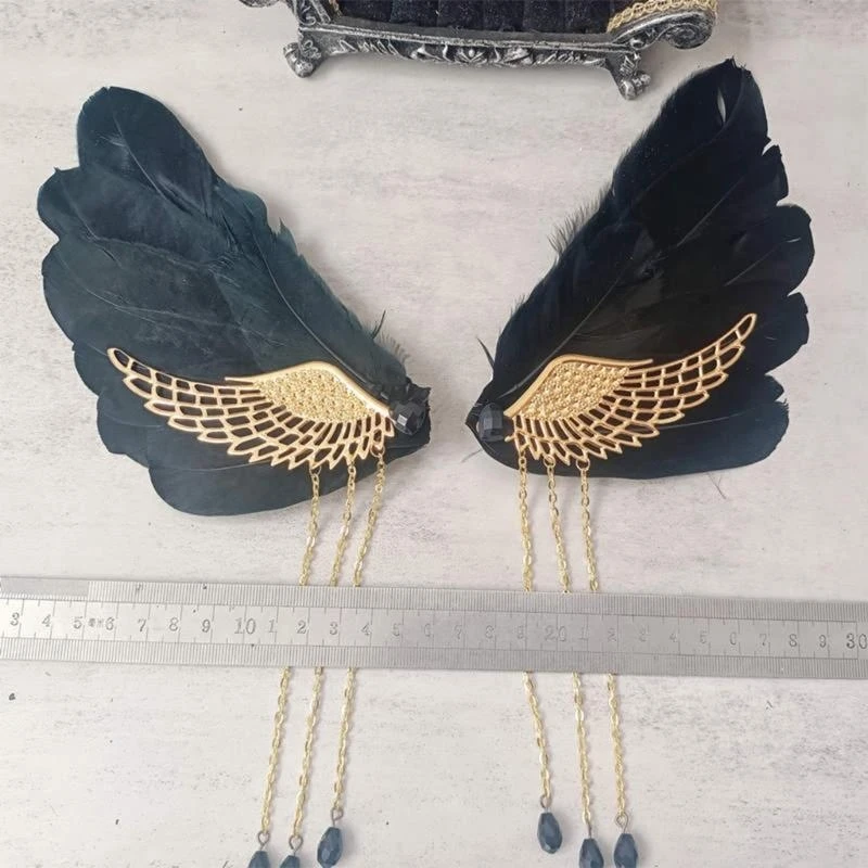 Fermagli per capelli ala d'angelo Ragazze Anime Cameriera Fermaglio per capelli Costume cosplay Copricapo da festa Donna Spettacolo di fumetti Copricapo in stile Lolita