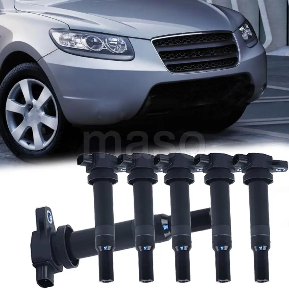 6pcs Ignition Coils For Hyundai Santa Fe V6 2.7L 2007-2009 For Kia Magentis Optima Rondo V6 2.7L 2007-2010 27301-3E400
