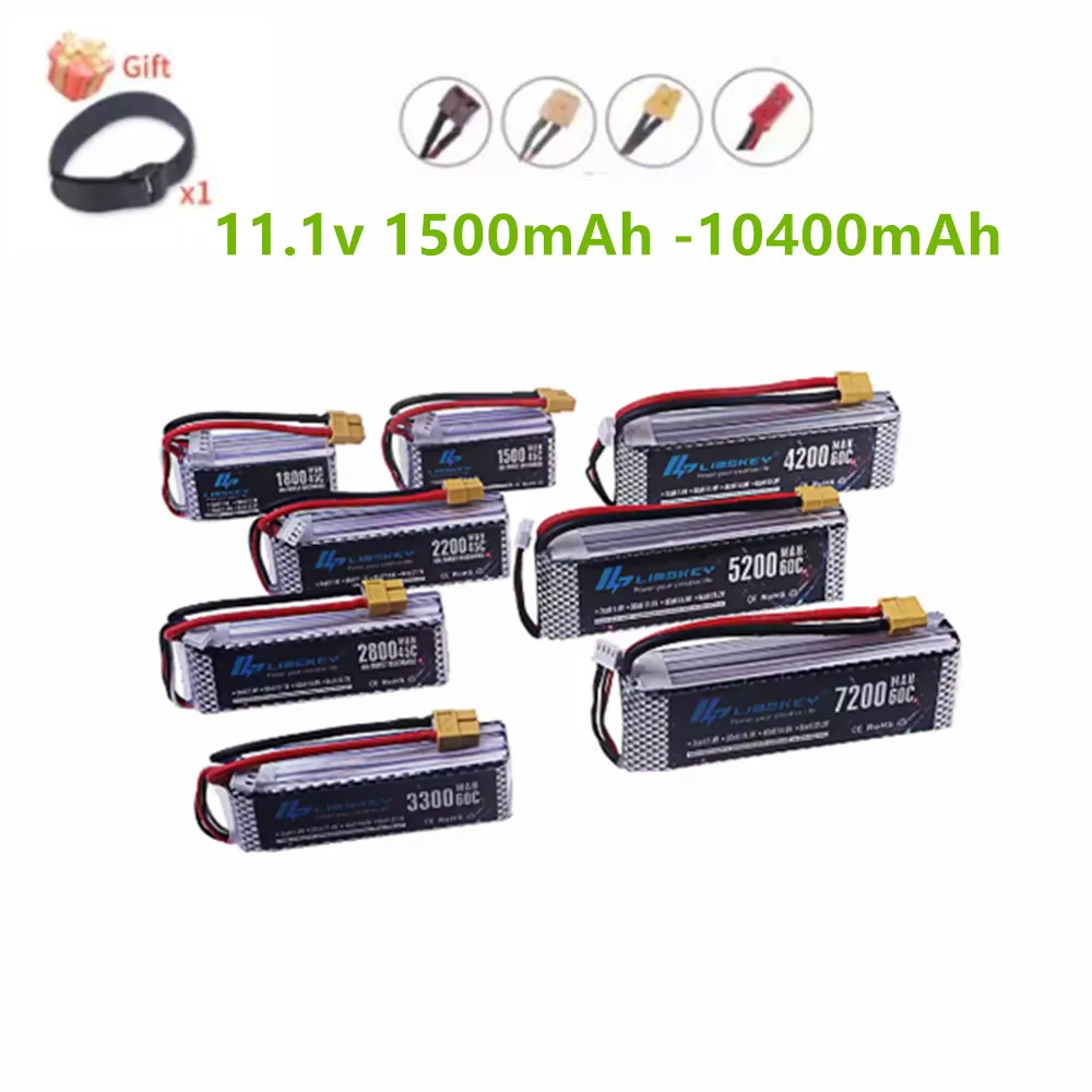 3S Lipo Battery 11.1v 1500mah 1800mah 2200mah 3300mah 4200mah 5200mah 6500mah 7200mah 10400mah JST/XT60/T RC Parts 11.1v Battery
