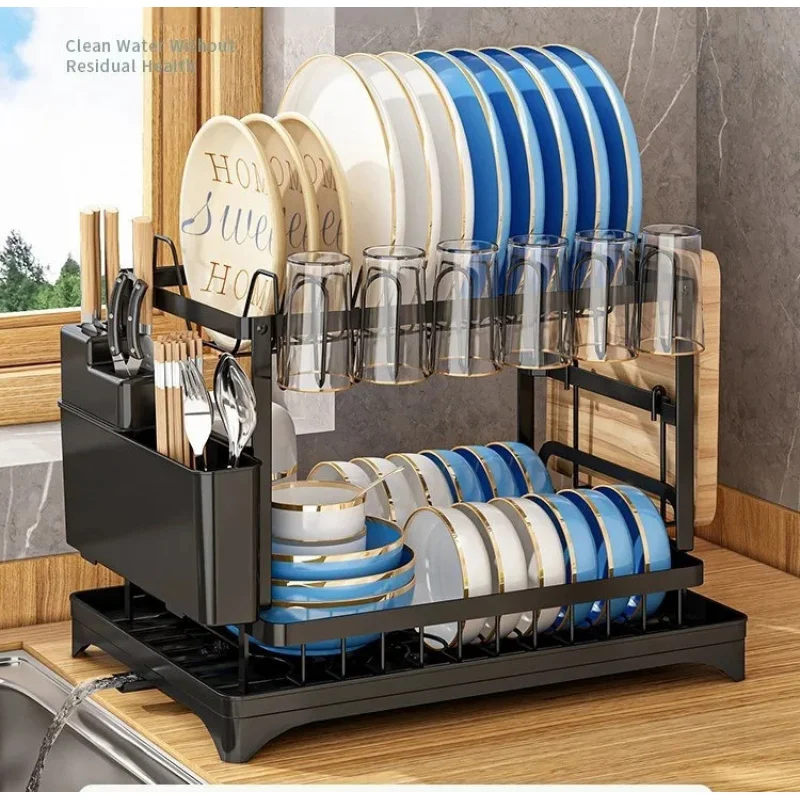Stainless Steel Dish Rack | Fast-Drying & Stain-Free | Heavy-Duty Carbon Steel Frame | Space-Efficient Kitchen Organizer