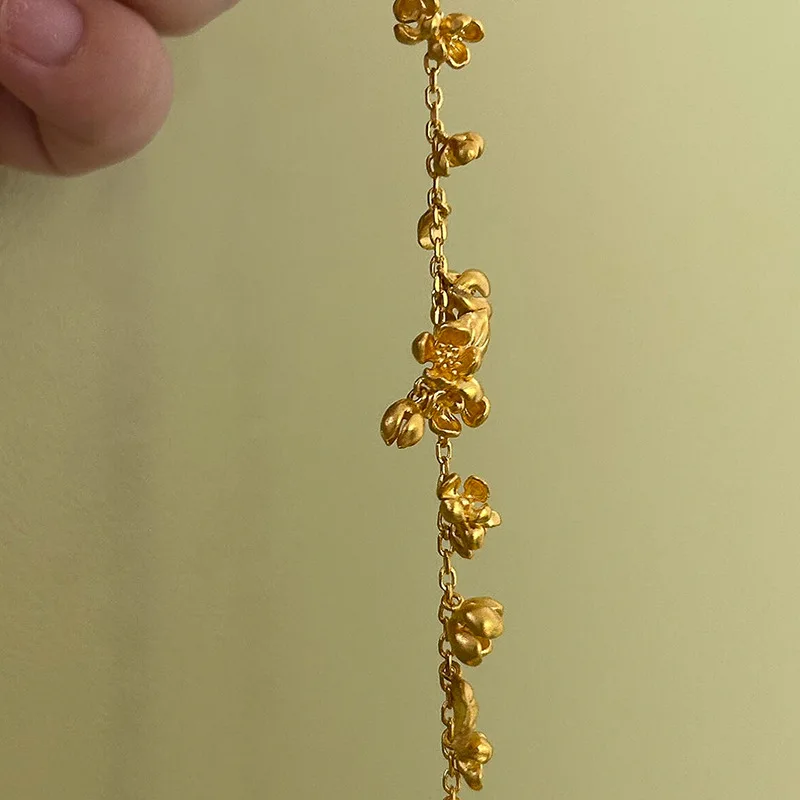 الكلاسيكية الإبداعية الجديدة على النمط الصيني الرجعية أوسمانثوس سوار للنساء اكسسوارات أزياء فريدة من نوعها زهرة أساور مجوهرات #5