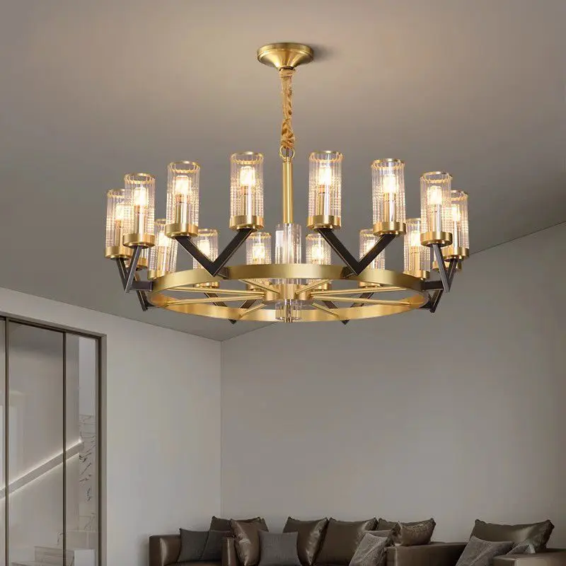 

All copper postmodern luxury pendant light Living room lamp, high-end villa lamp