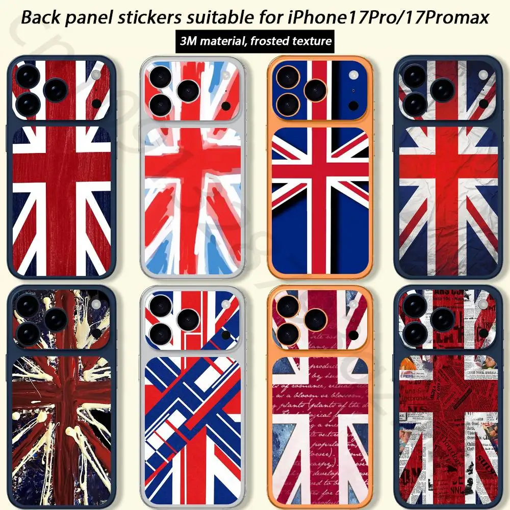 

England British Uk Flag TICKET Decal Skin Wrap for iPhone 17 Pro or Pro max Protective Film for Back, Frame, Camera