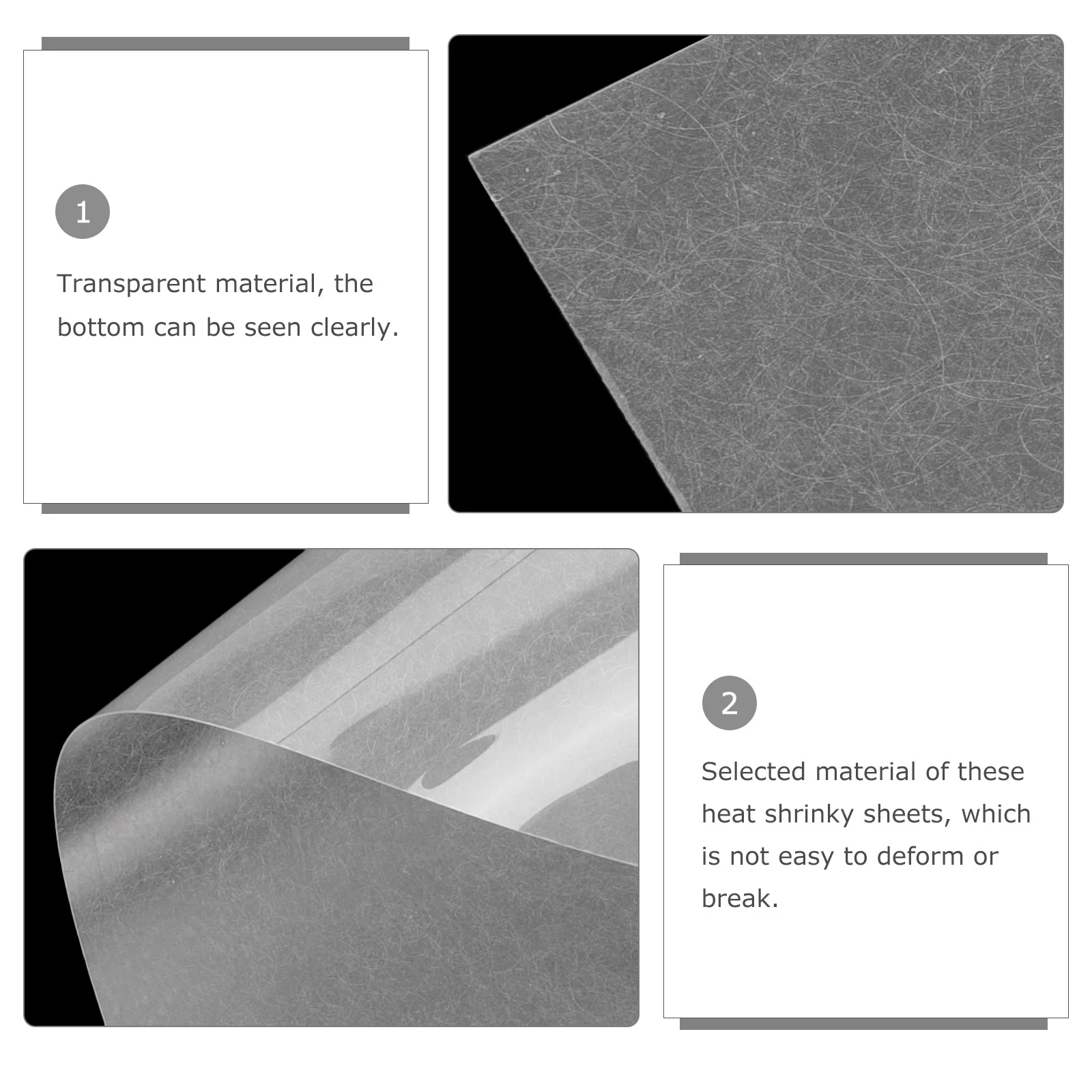 

4Pcs Heat Shrink Sheets for DIY Handicrafts Translucent Craft Material Kids Jewelry Making Kit Birthday Christmas Gift Creative