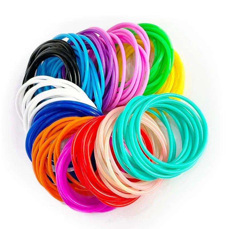 

10 Pcs/Set Random Multicolor Silicone Elastic Gum For Bracelets Rubber Bracelet Hand Hair Ring Women Band Rope Chain Accessories