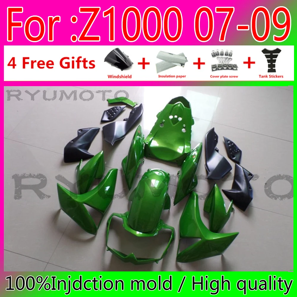 

New ABS Motorcycle Fairings For Z1000 2007 2008 2009 Z1000 07 08 09 ABS Plastic Injection Bodywork Fairing green