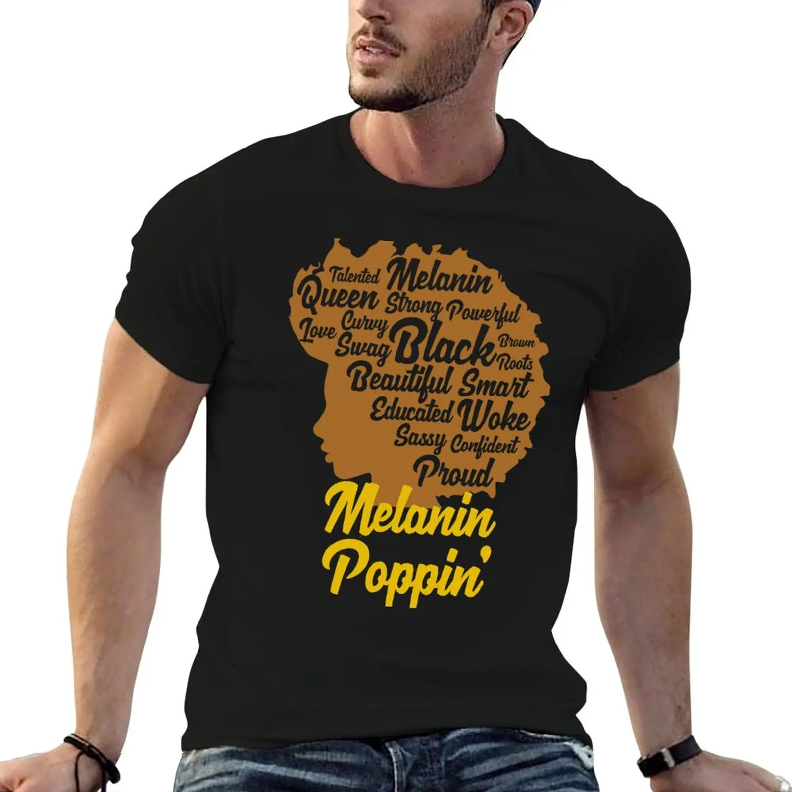 

Melanin Poppin' Cool Black Queen T-Shirt for Black History Month T-Shirt t shirt man casual T-Shirt