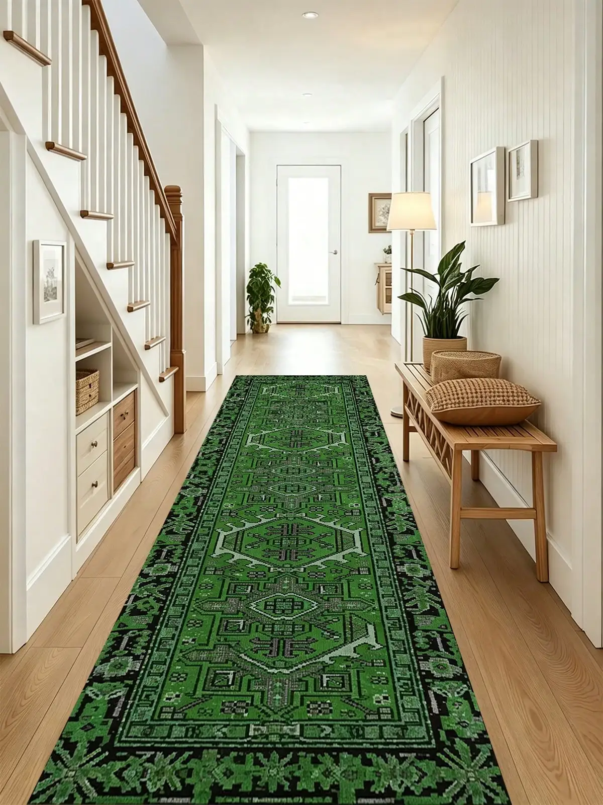 Bohemian Mandala Geometric Pattern  Runner Rugs Aisle Runners Long Carpet Featuring Water Absorption  Anti-Slip Properties Suitable Restaurants Kitchens Bedrooms Laundry Room Corridors Christmas  Halloween Wedding  Birthday Decoration Floor Mat