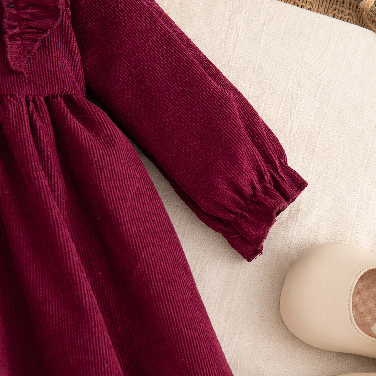 Frühling und Herbst Neues Blumenbesticktes Baby-Mädchenkleid Süße Kinderkleidung mit langen Ärmeln (6 Monate - 3 Jahre) – Detail 13