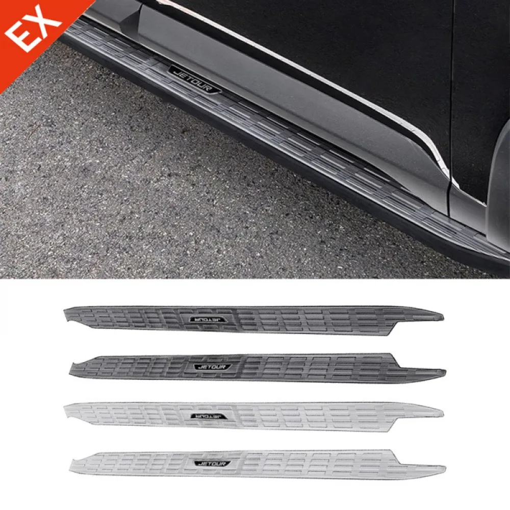

For Jetour Freedom T1 2025-2026 Car Black Accessory Side Step Cover Panel Sticker Modified Stainless Steel Door Sill Strip