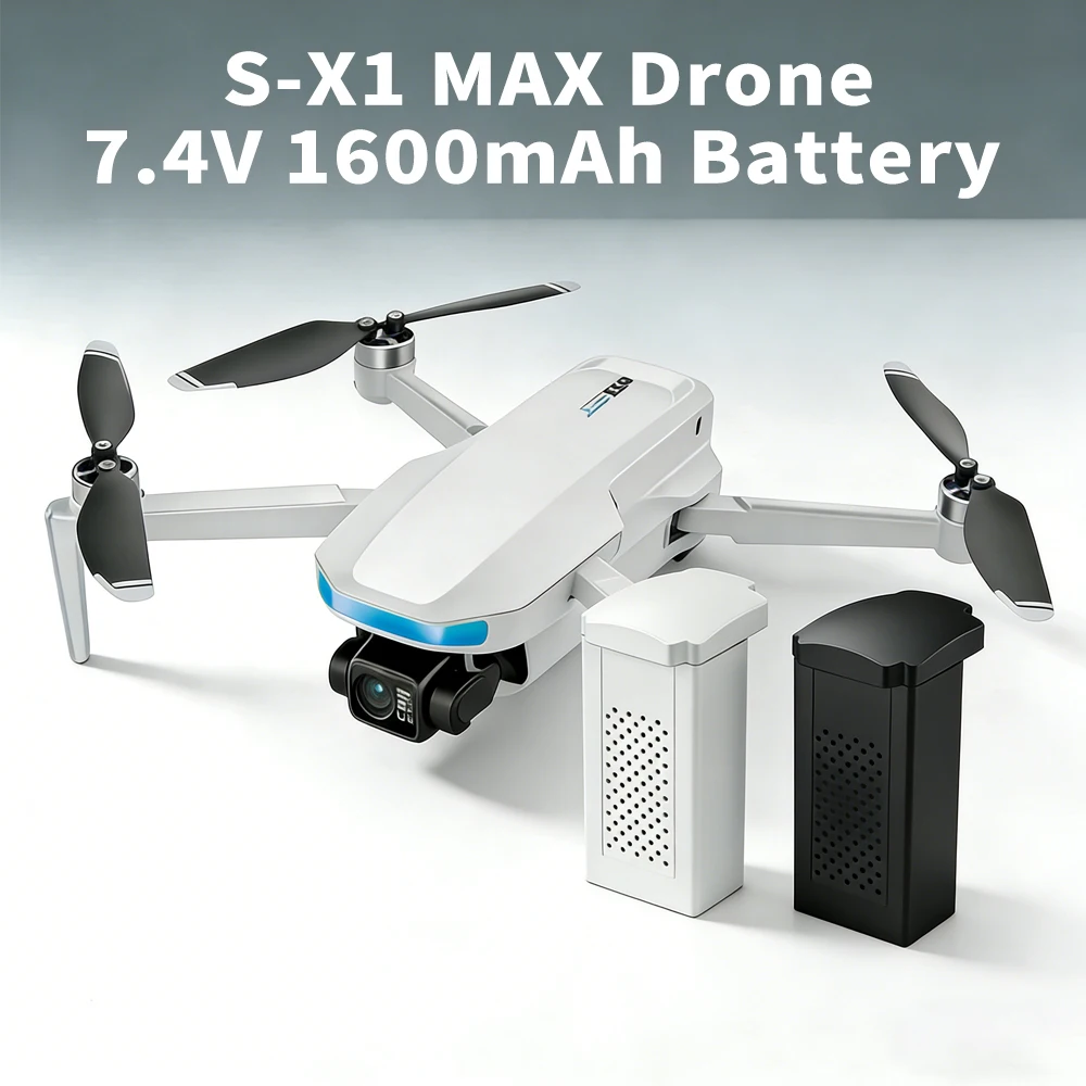 2Pcs S-X1 MAX Drone Battery 7.4V 1600mAh Lipo Battery for S-X1 MAX 4K GPS Mini Drone Quadcopter RC Parts Battery