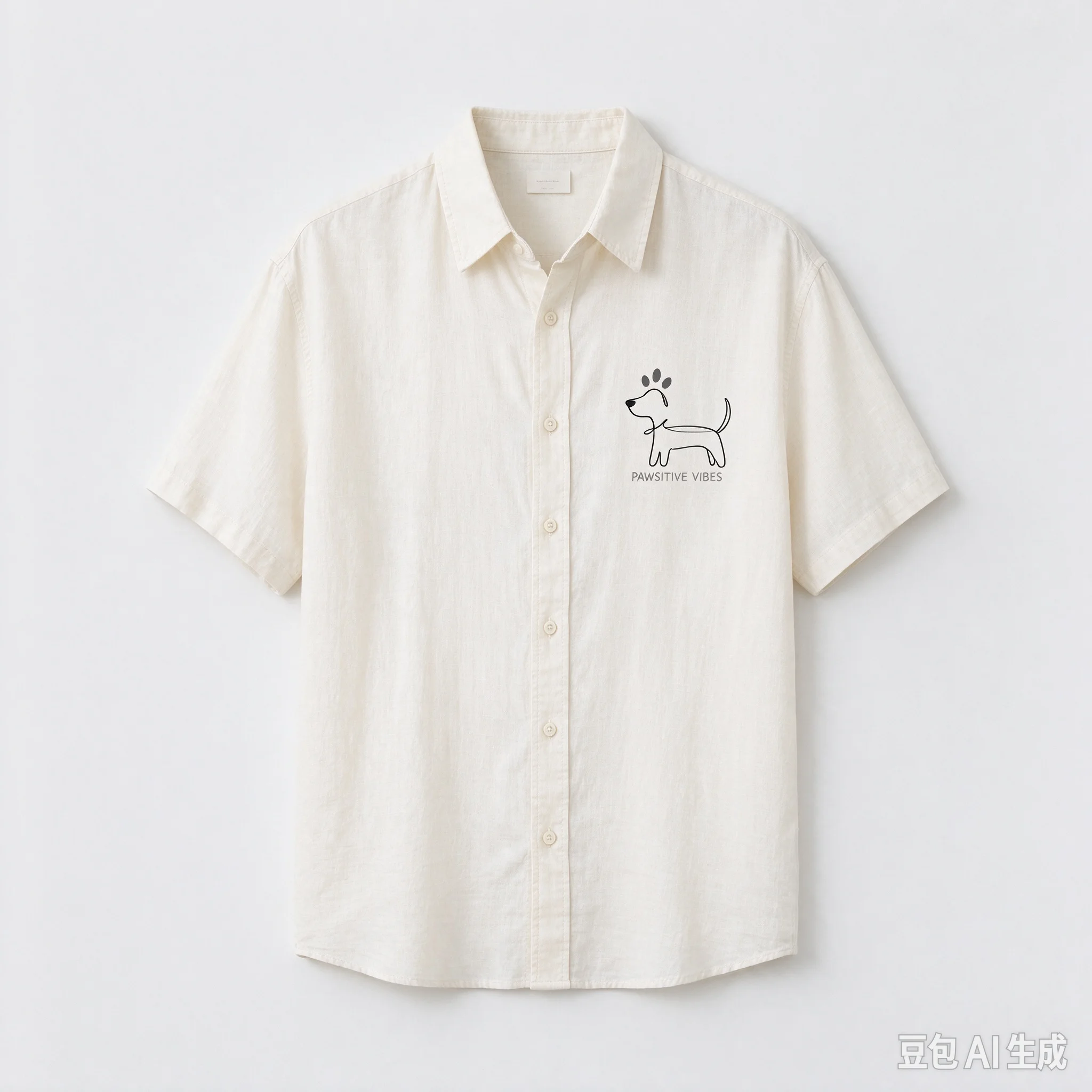 Men Women Unisex Dog Print Short Sleeve Shirt Casual Button Down Blouse Loose Fit Cotton Linen Animal Graphic Tops Daily Wear