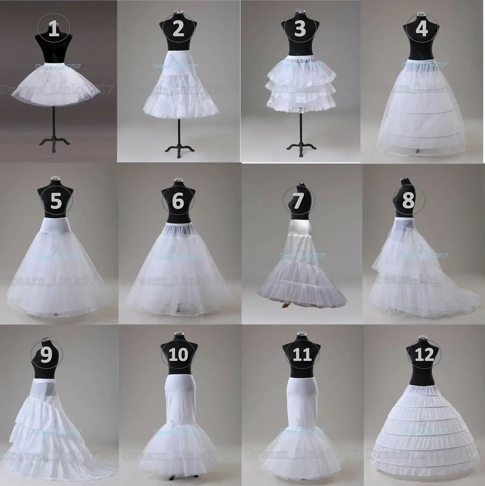 

Wedding Prom Petticoat Crinoline Underskirt Hoop/Hoopless/Mermaid/Fishtail Slips