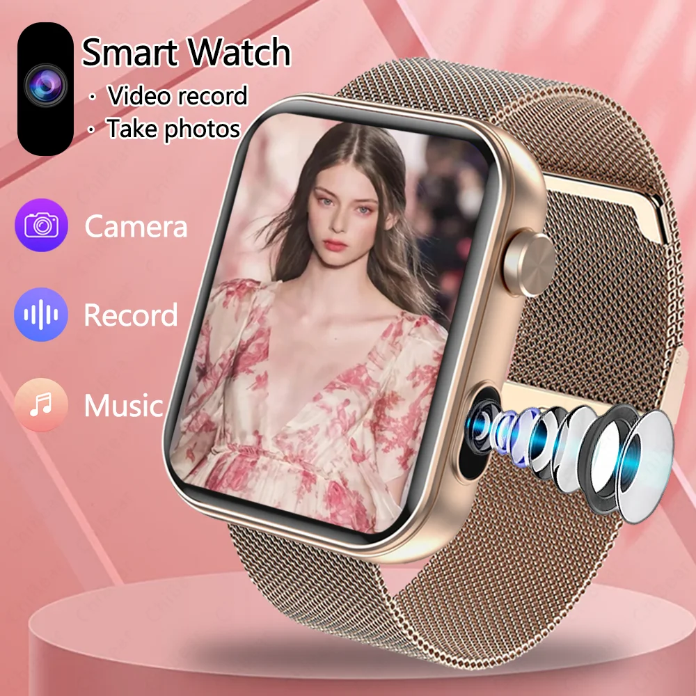 

Fashion Smart Watch Women Camera Take Photo Record Video Heart rate Fitness Waterproof Bluetooth Call For Android iOS 2025 NEW