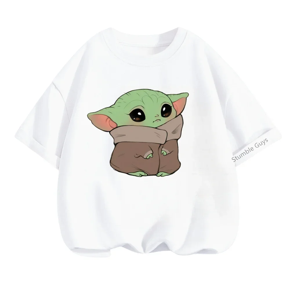 Summer 3-14y Kids Clothes Short Sleeve Ugly Cute Yoda Boys Girls Basic Jumper Teen T-shirt Youth sports Star Wars top top