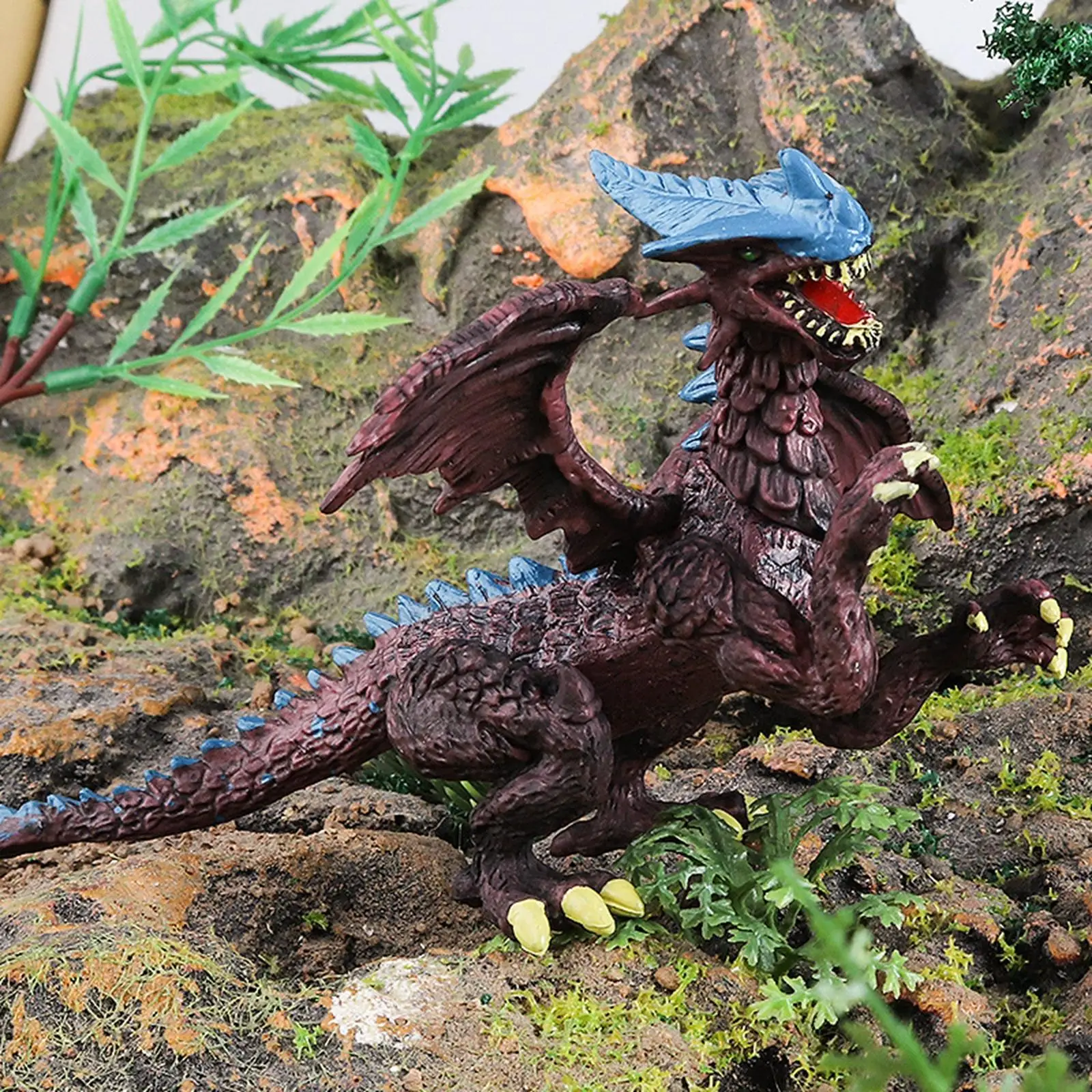 4 قطع من شخصيات التنين الشريرة لحيوانات الغابة ما قبل التاريخ لعيد الميلاد #4