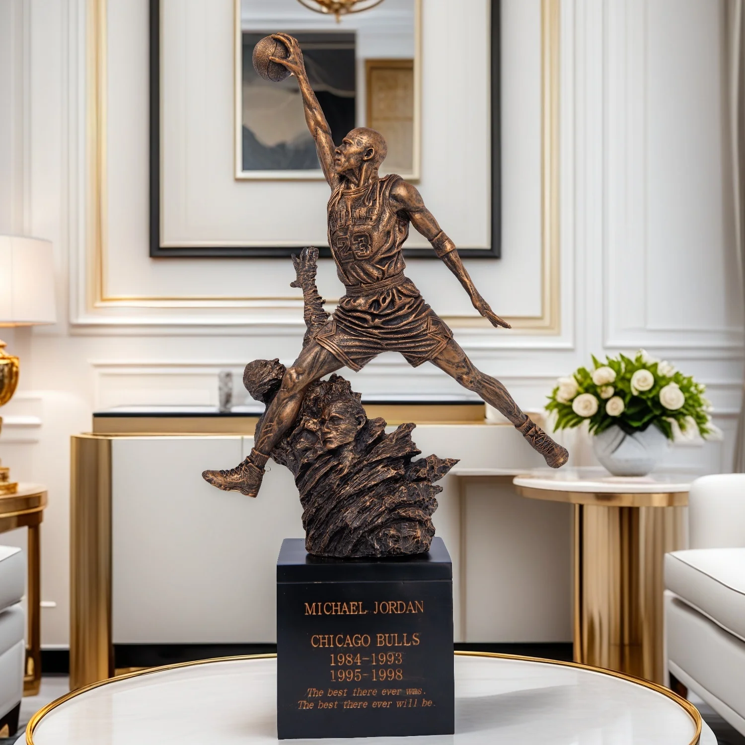 50cm Michael Jordan 23 Resin Sculpture Handmade Art ResinStatues Bronze Finish Statues Home Art Decor Gift