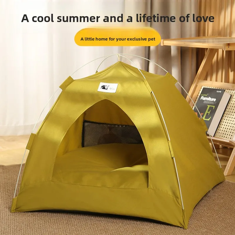 Waterproof Foldable Pet Tent Bed Portable Cat Dog House Removable Cushion Indoor Outdoor Kitten Puppy Sleeping Shelter