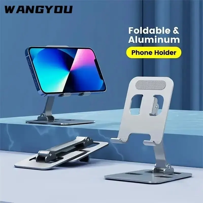 Desktop Metal Mobile Phone Holder Foldable Multifunctional TabletLazy Person Holder Telescopic Rotating Mobile Phone Base