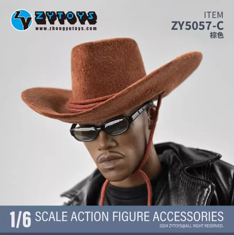 ZYTOYS-Casual Cor Sólida Chapéu Cowboy, Modelo de Acessórios de Roupa, Fit 12 ''Soldado, Action Figure Corpo, 1/6 Escala, Masculino, Chapéu De Cowboy