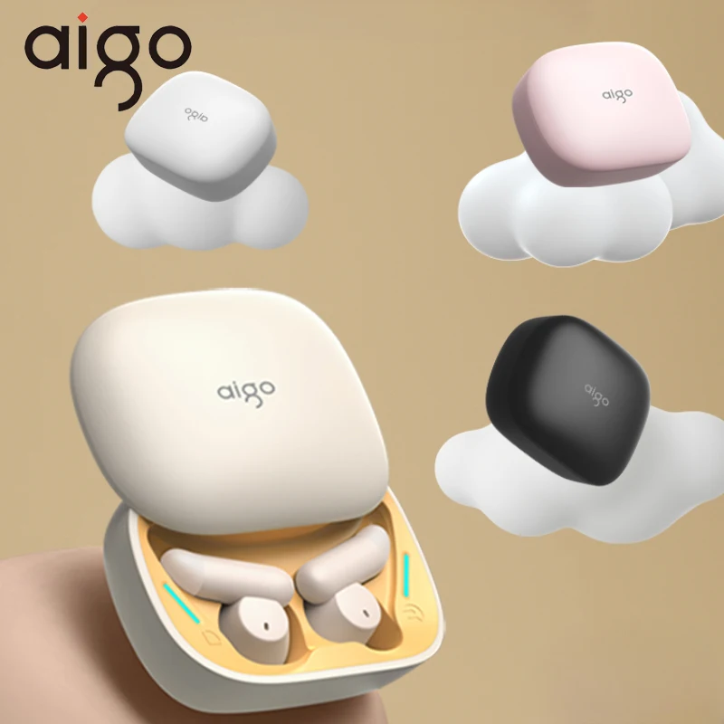 Aigo TJ165 Wireless Bluetooth Earphones 2023 New TWS Sport Noise Reduction in Ear Sleep Slide Ultra Long Range for Men and Women