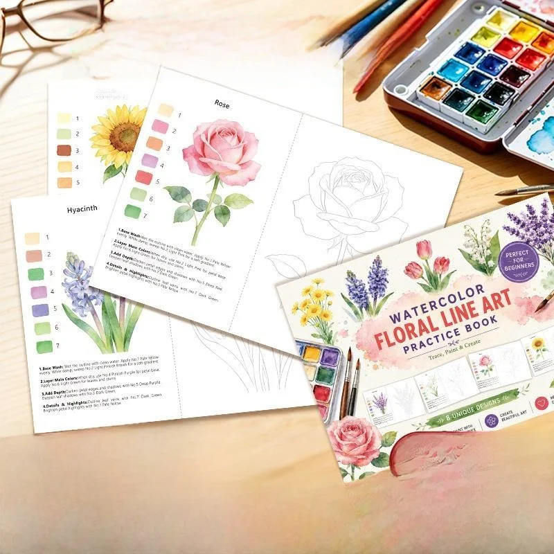 cartoes-de-pratica-de-aquarela-para-iniciantes-faceis-de-rasgar-cartoes-de-arte-em-linha-para-montar-em-moldura-ideais-par
