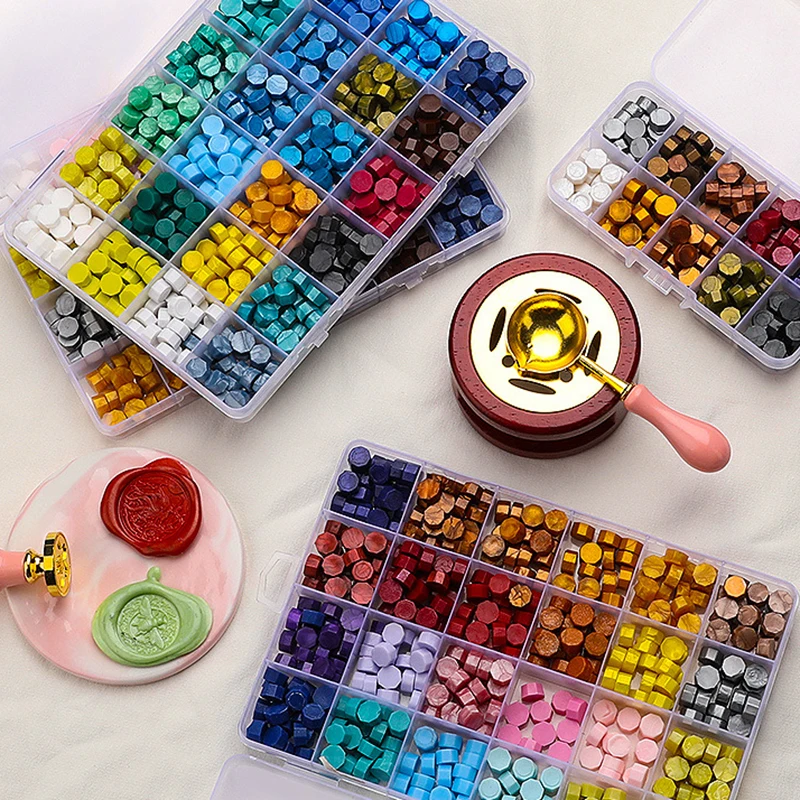Wax Seal Stamp Set Lacquered Stamp Sealing Wax Kit DIY Craft Supplies Scrapbooking Wedding Invitation Decorative Sealing Wax Set
